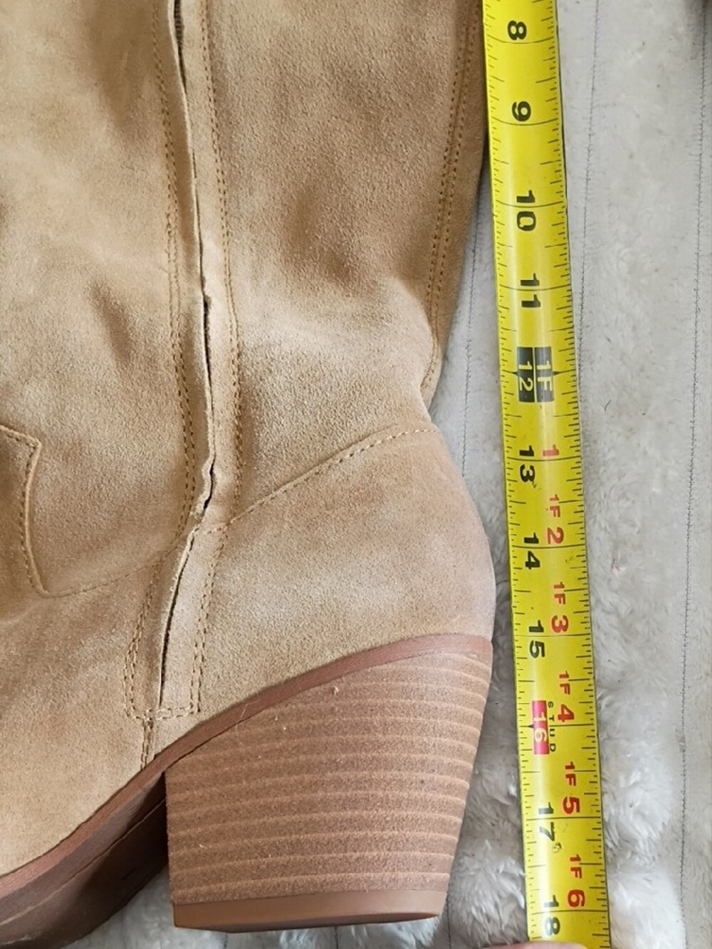 New Sam Edelman Woods Tan Suede Mid-Calf Western Boots - Size 8 - Picture 10 of 16